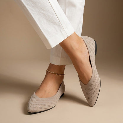 Women's textured knit pointed-toe slip-on flats
