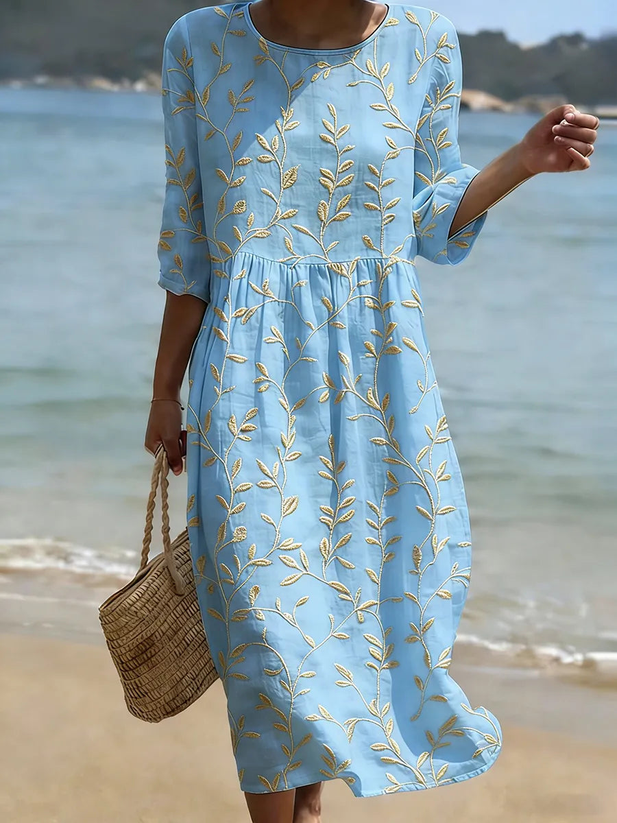Evanthe - Trendy Plant Print Dress