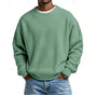 Men's long-sleeve textured crew neck sweatshirt with ribbed trims