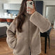 Women's textured teddy fleece zip-up coat with stand collar and front pockets