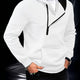 Men's hooded sweatshirt with diagonal zipper and kangaroo pocket