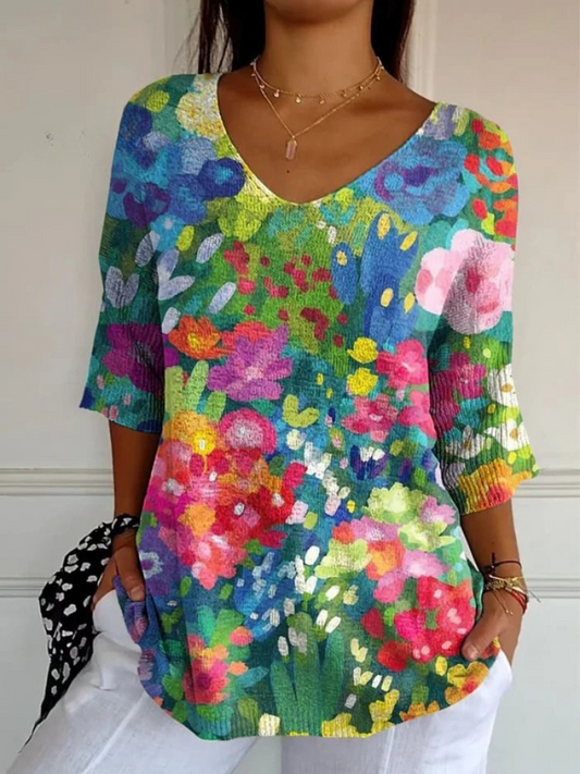 Fae - Floral Knit Pullover