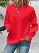Women's long-sleeve crew neck sweatshirt with ribbed trims