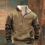 Men's quarter-zip fleece sweatshirt with kangaroo pocket