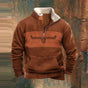 Men's quarter-zip fleece sweatshirt with kangaroo pocket