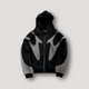 Men's hooded zip hoodie with contrasting graphic panels