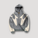 Men's hooded zip hoodie with contrasting graphic panels