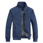 Men's retro stand collar jacket with zip front and patterned lining