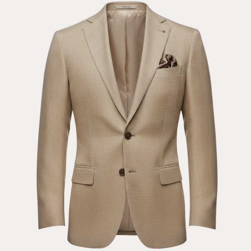 Men's slim fit textured blazer with notch lapels, button front and flap pockets