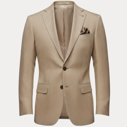 Men's slim fit textured blazer with notch lapels, button front and flap pockets