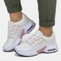 Women's low-top lace-up sneakers with panelled colour-block uppers and visible heel air-cushion windows