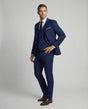 Men's three-piece suit set with notched-lapel jacket, waistcoat and trousers