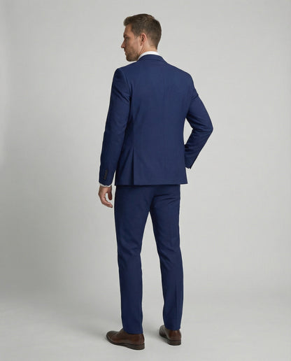 Men's three-piece suit set with notched-lapel jacket, waistcoat and trousers
