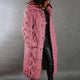 Women's long cable knit hooded cardigan with button front and pockets