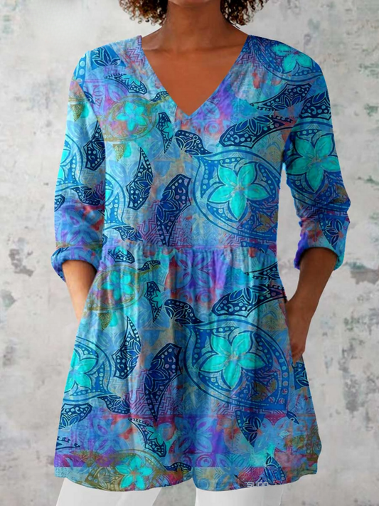 Genevieve - Flowy V-Neck Blouse