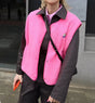 Women's sleeveless textured button-front vest with V-neck