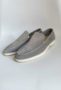 Men's classic slip-on loafers with stitched rounded toes