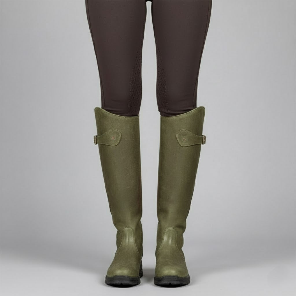 Women's Leather Riding Boots – Supportive Comfort Knee-High Outdoor Boots 10
