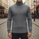 Men's textured cable knit turtleneck sweater