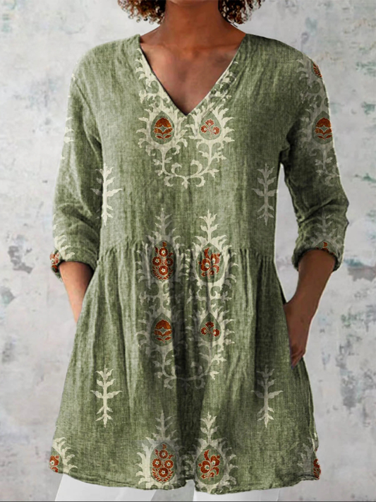 Hadara - Flowy V-Neck Blouse