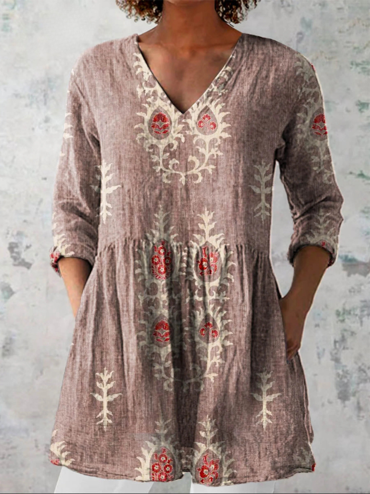 Hadara - Flowy V-Neck Blouse