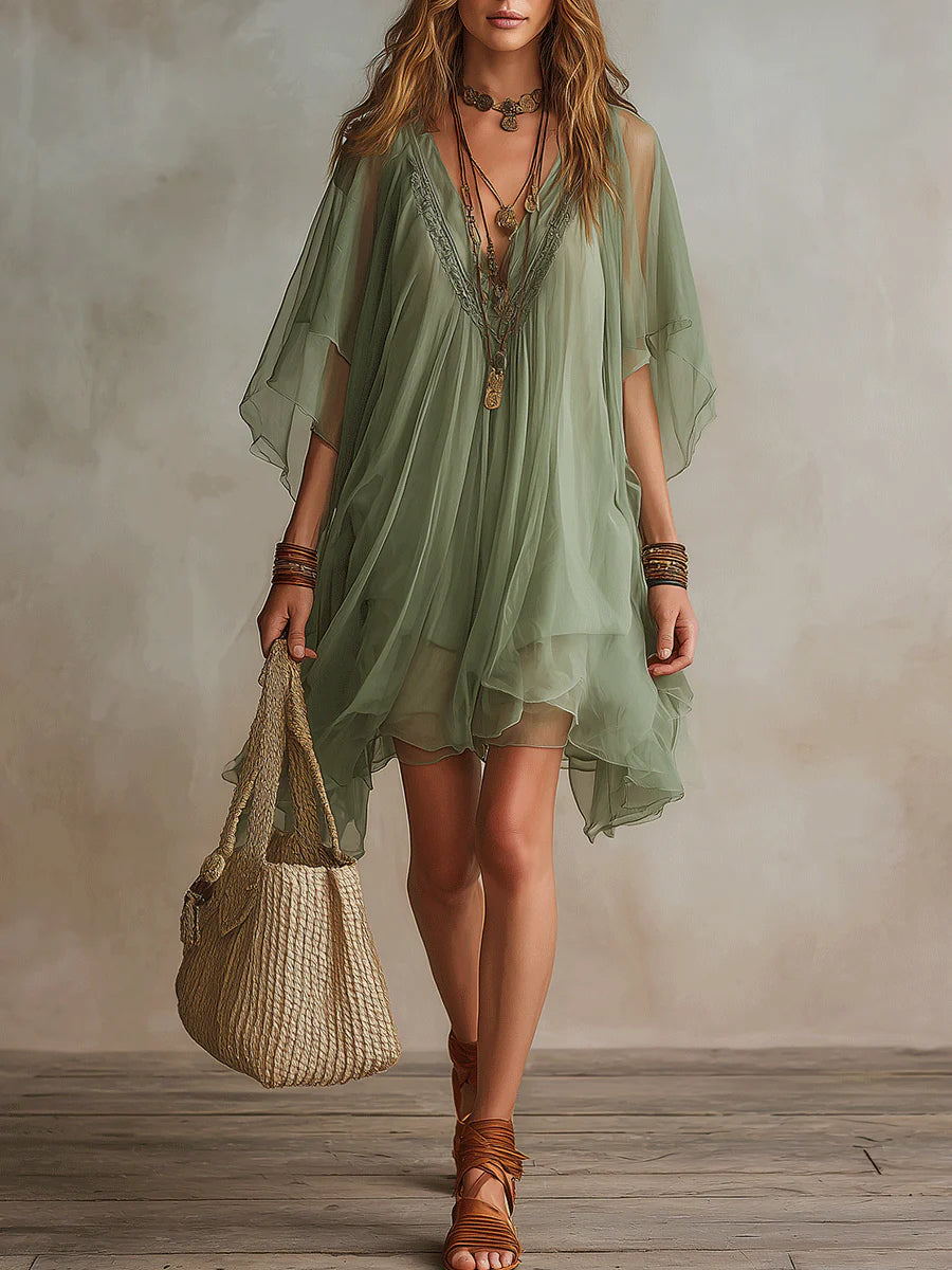 Hazel - Airy Ruffled Mini Dress