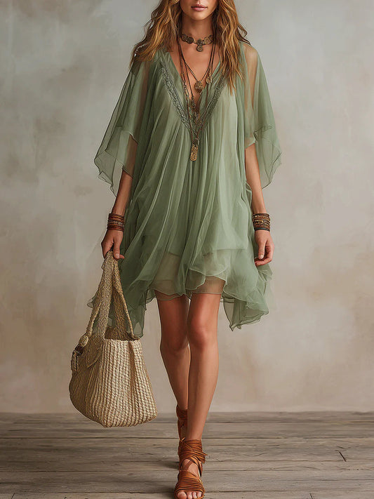 Hazel - Airy Ruffled Mini Dress