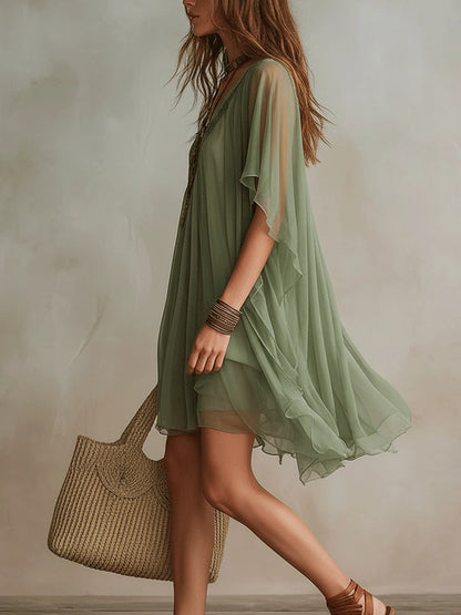 Hazel - Airy Ruffled Mini Dress
