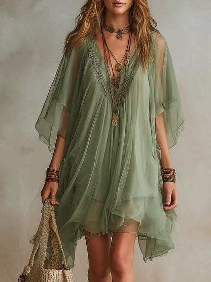 Hazel - Airy Ruffled Mini Dress