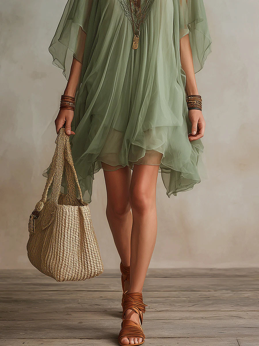 Hazel - Airy Ruffled Mini Dress