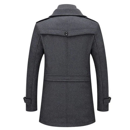 Men's two-layer high-collar coat with pockets