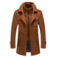 Men's two-layer high-collar coat with pockets