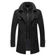 Men's two-layer high-collar coat with pockets