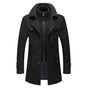 Men's two-layer high-collar coat with pockets