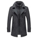 Men's two-layer high-collar coat with pockets
