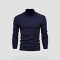 Men's slim-fit ribbed turtleneck sweater with long sleeves