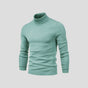 Men's slim-fit ribbed turtleneck sweater with long sleeves