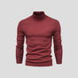 Men's slim-fit ribbed turtleneck sweater with long sleeves