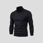 Men's slim-fit ribbed turtleneck sweater with long sleeves