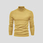 Men's slim-fit ribbed turtleneck sweater with long sleeves