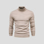Men's slim-fit ribbed turtleneck sweater with long sleeves