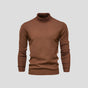 Men's slim-fit ribbed turtleneck sweater with long sleeves