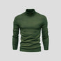 Men's slim-fit ribbed turtleneck sweater with long sleeves
