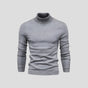 Men's slim-fit ribbed turtleneck sweater with long sleeves