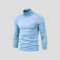 Men's slim-fit ribbed turtleneck sweater with long sleeves