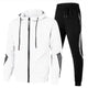 Men's two-piece tracksuit with zip hoodie and joggers, side stripe detail