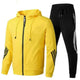 Men's two-piece tracksuit with zip hoodie and joggers, side stripe detail