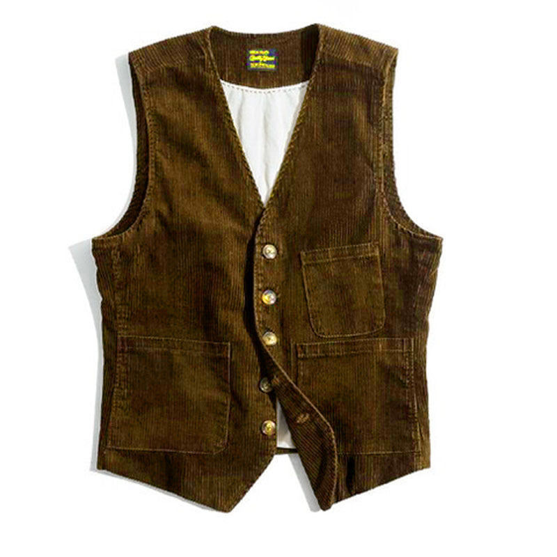 Men's corduroy blazer jacket with lapels and pockets