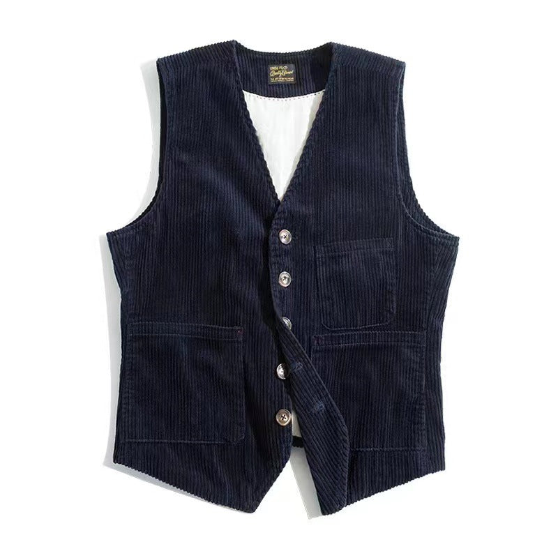 Men's corduroy blazer jacket with lapels and pockets