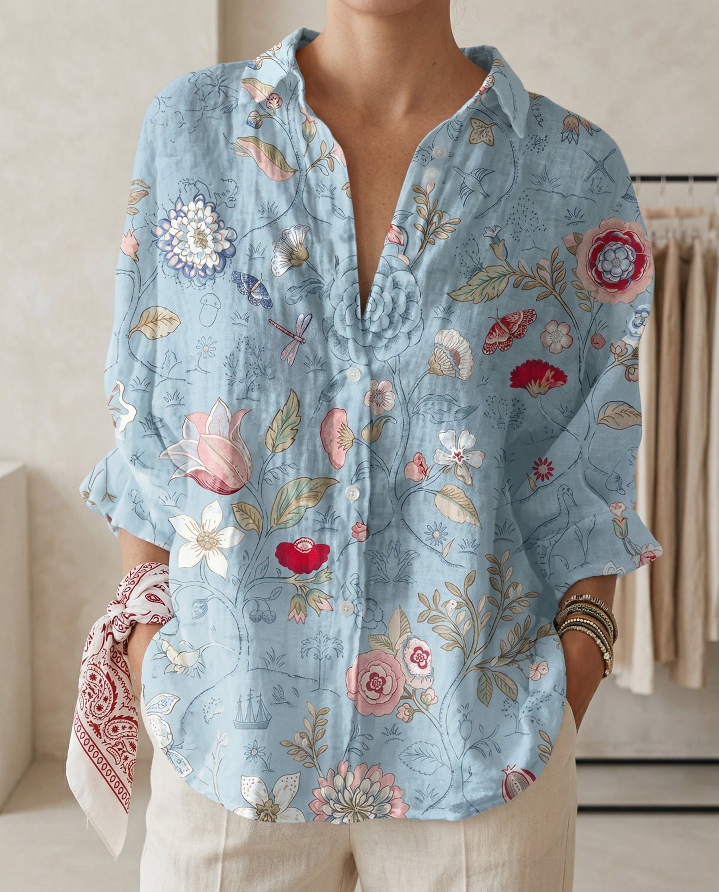 Lyra - Elegant Floral Blouse